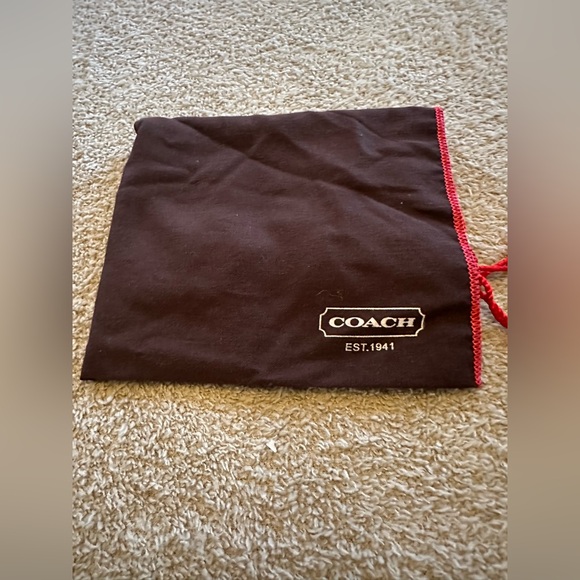 Coach brown dust bag red stitching - Picture 8 of 10